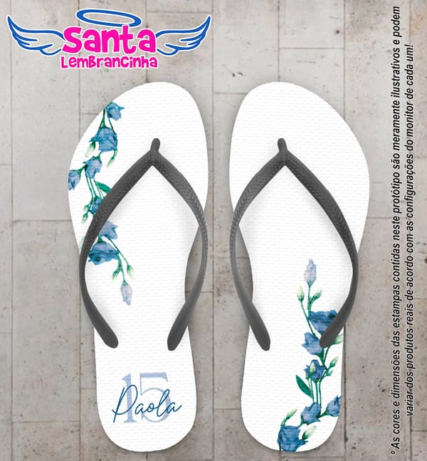Chinelo Debutante Floral Personalizado COD 12757
