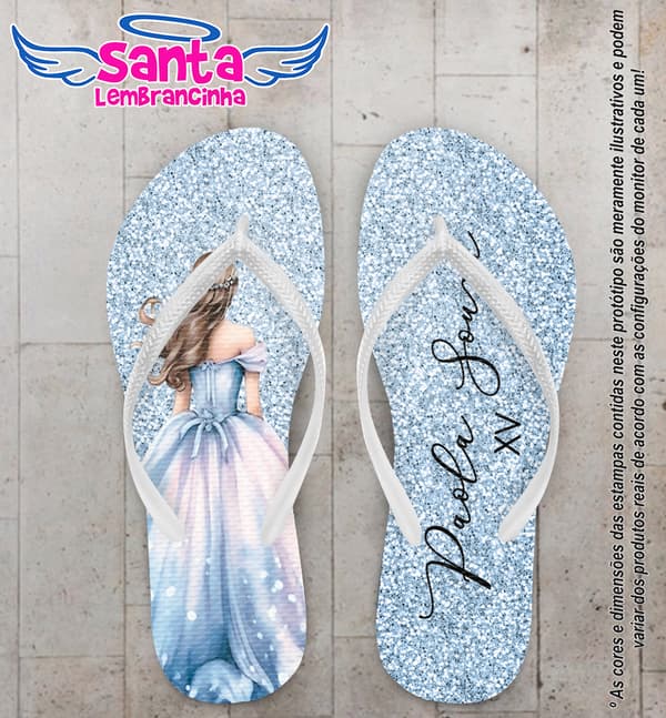 Chinelo Debutante Glitter Personalizado COD 12751