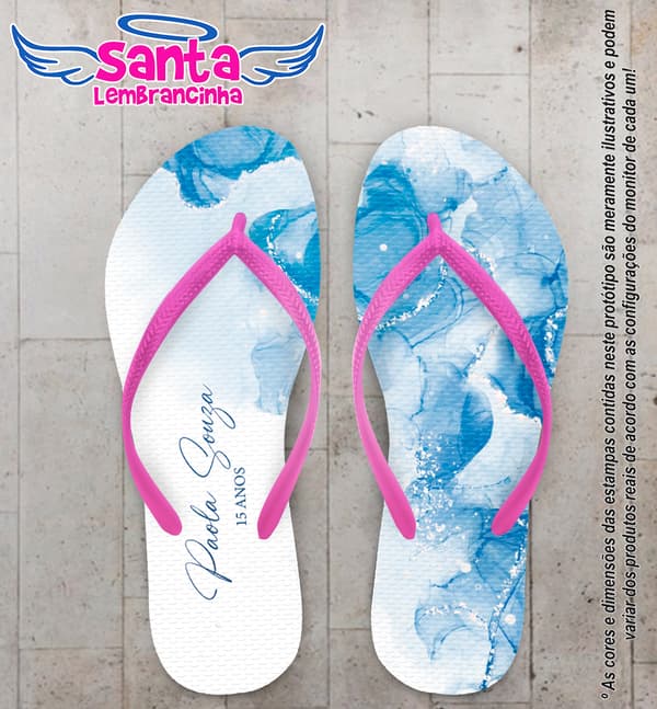 Chinelo Debutante Mármore Personalizado COD 12754