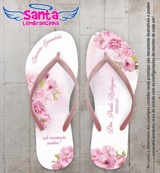 Chinelo Formatura Medicina Floral Personalizado COD 12768
