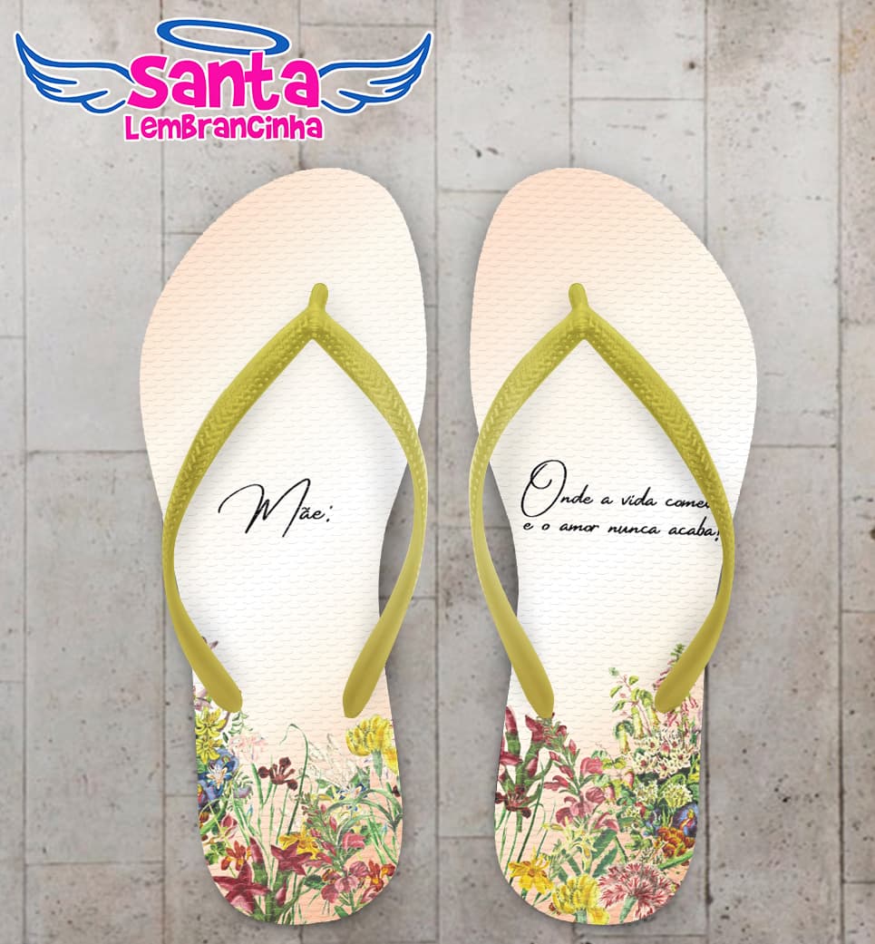 Chinelo Dia das Mães Floral Personalizado COD 12779