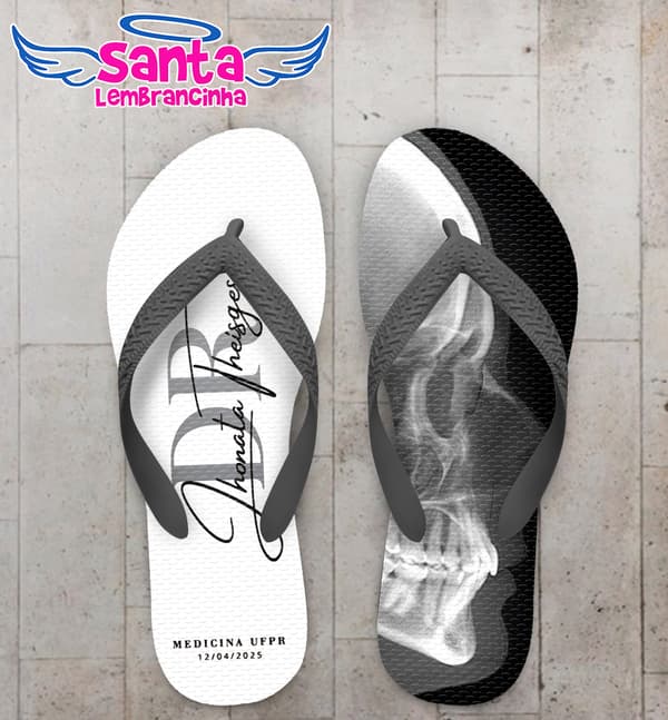 Chinelo Formatura Medicina Silhueta Crânio Personalizado COD 12782