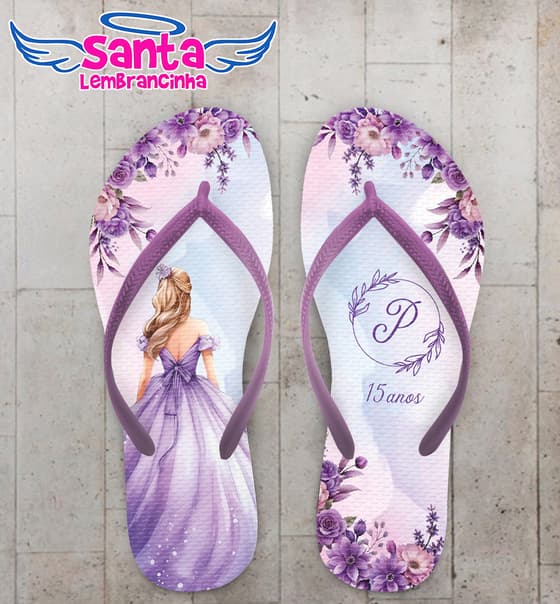 Chinelo Debutante Floral Personalizado COD 12795