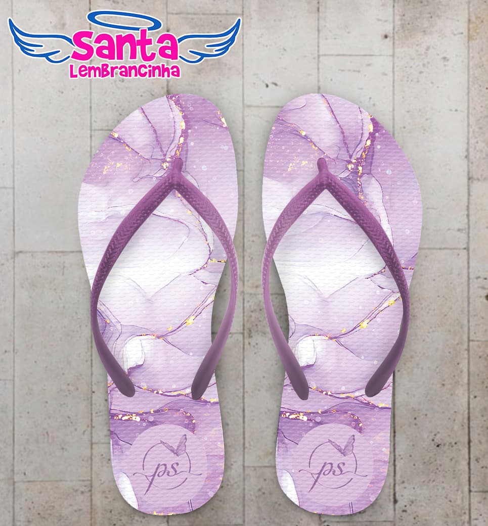 Chinelo Debutante Mármore Personalizado COD 12798