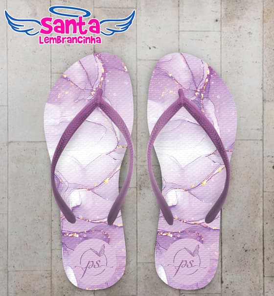 Chinelo Debutante Mármore Personalizado COD 12798