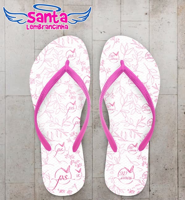 Chinelo Debutante Ramos e Monograma Personalizado COD 12797