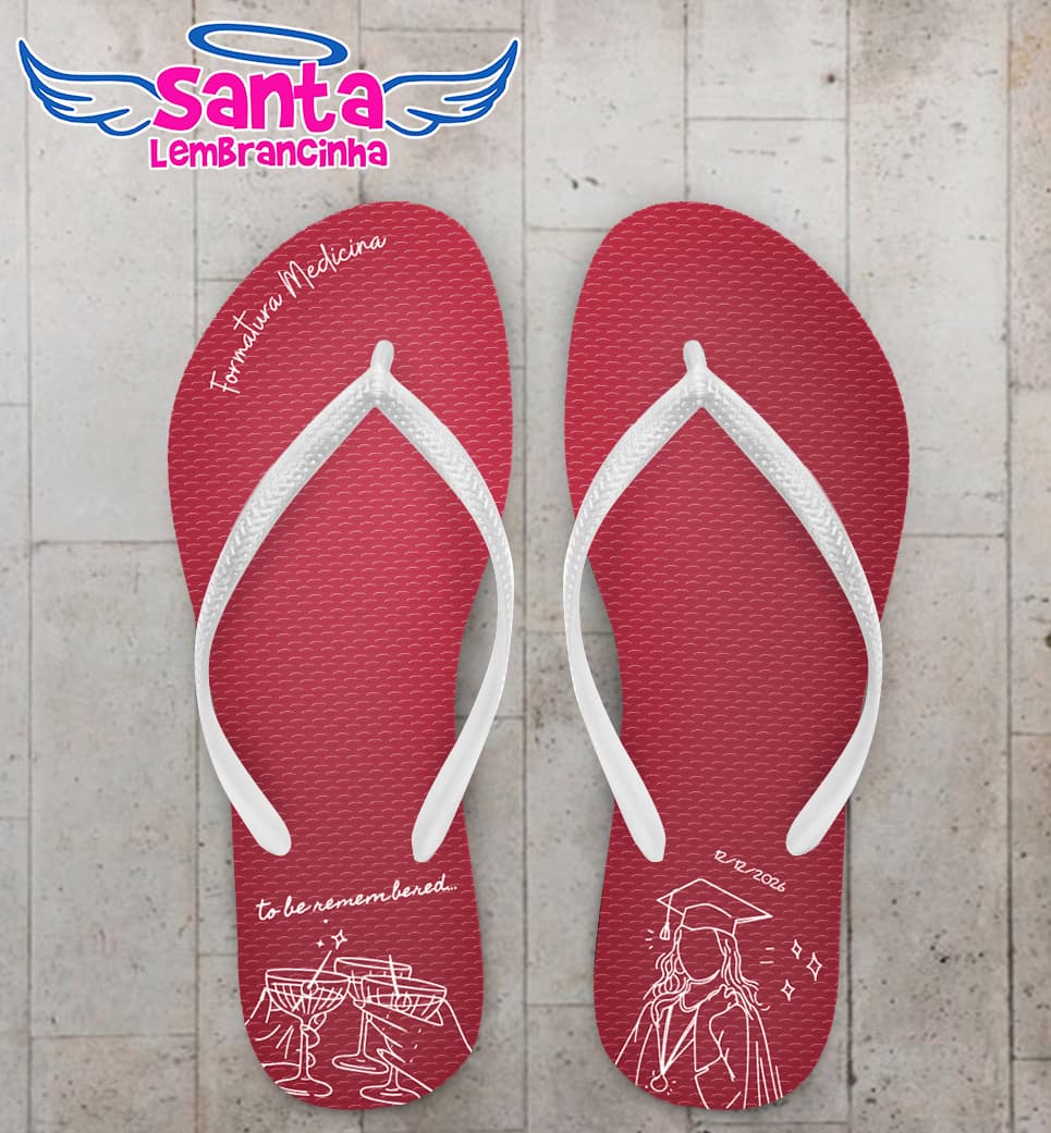 Chinelo Formatura Medicina Personalizado COD 12829