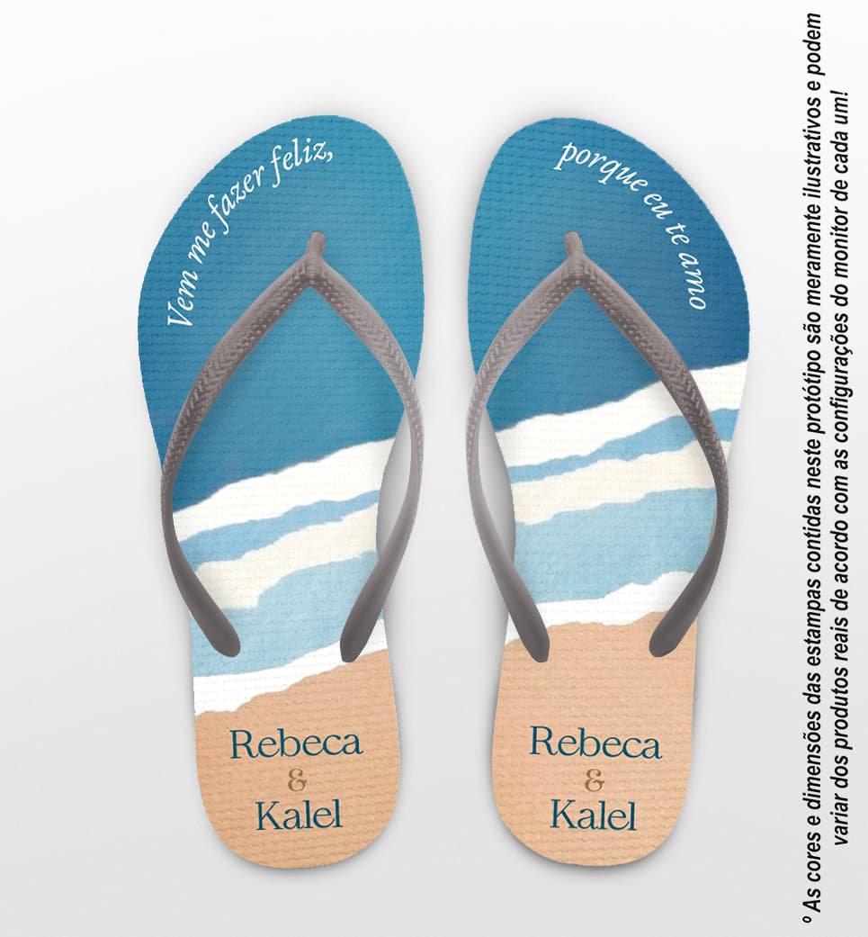 Chinelo Casamento Abstrato Praia Personalizado COD 12590