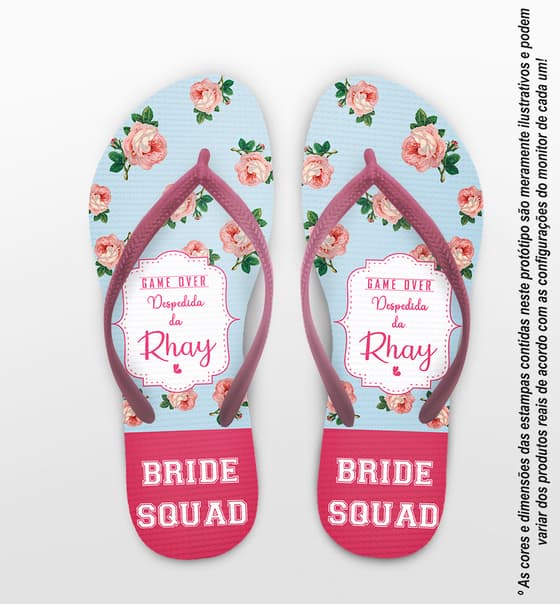 Chinelo Casamento Bride Squad Personalizado COD 10802