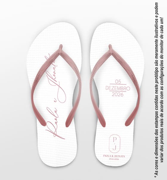 Chinelo Casamento com Monograma Personalizado COD 12821