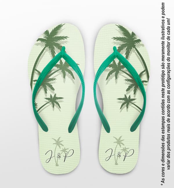 Chinelo Casamento Coqueiros Personalizado COD 12744