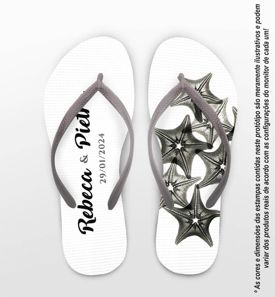 Chinelo Casamento Estrela do Mar Personalizado COD 12429
