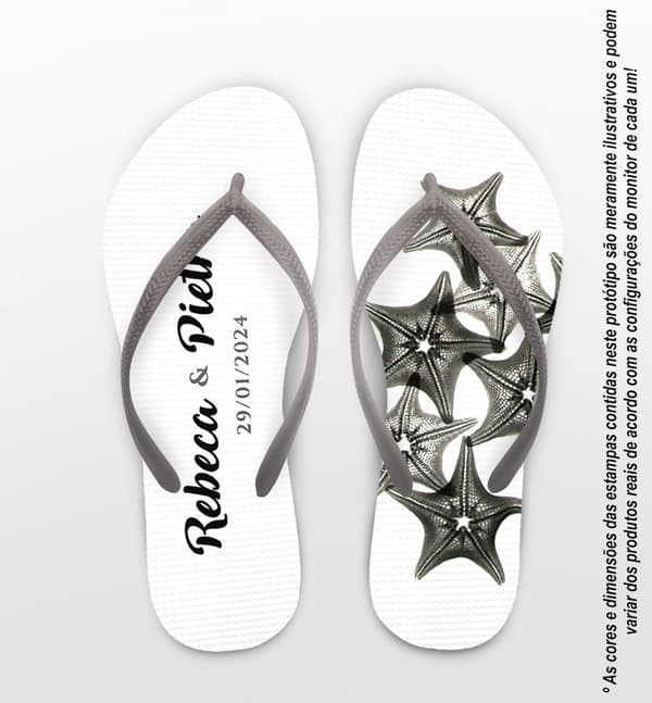 Chinelo Casamento Estrela do Mar Personalizado COD 12429