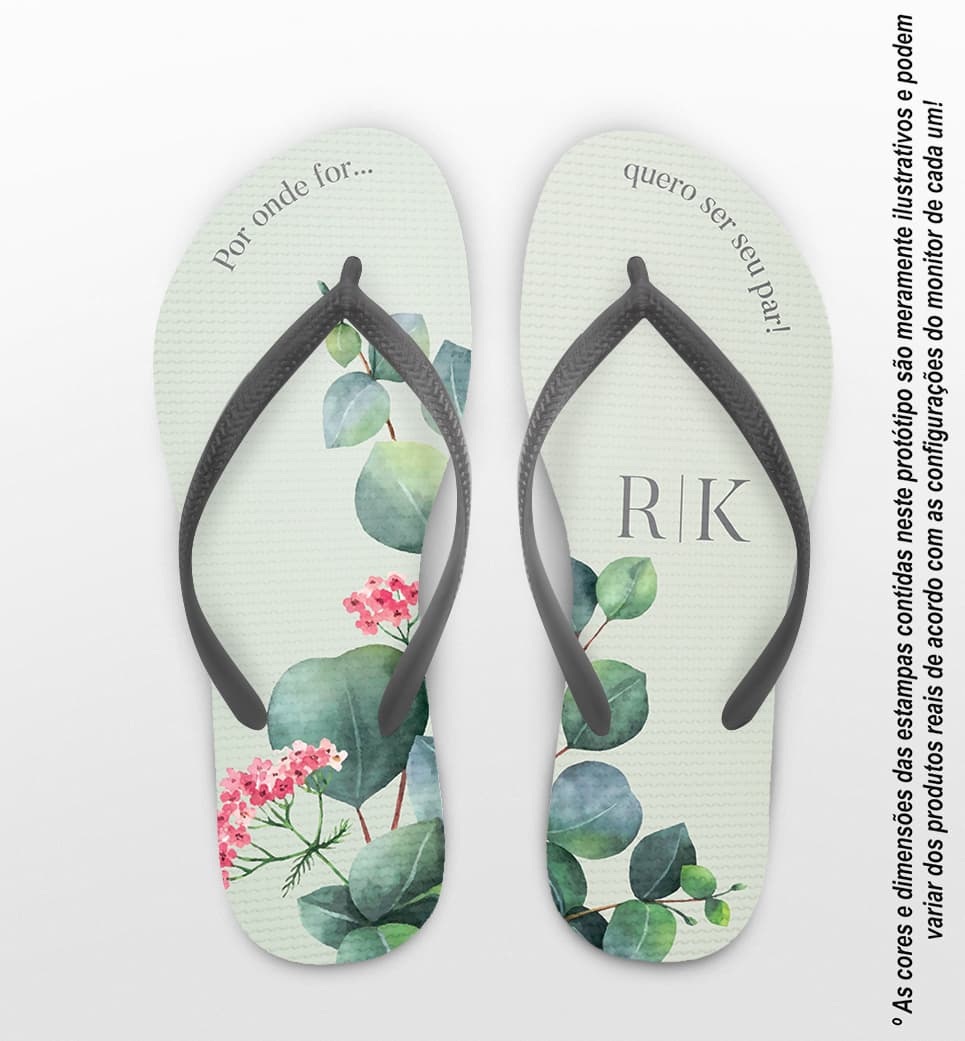 Chinelo Casamento Eucalipto Personalizado COD 12415