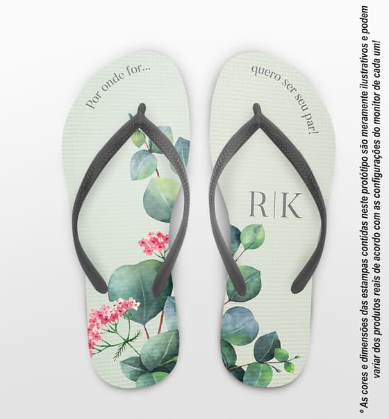 Chinelo Casamento Eucalipto Personalizado COD 12415