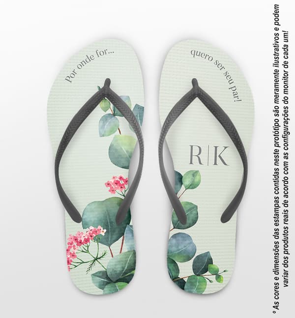 Chinelo Casamento Eucalipto Personalizado COD 12415