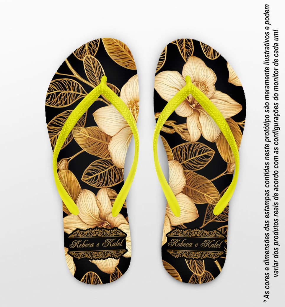 chinelo Casamento Floral Orquídea Personalizado COD 12652