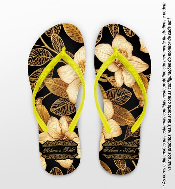 chinelo Casamento Floral Orquídea Personalizado COD 12652