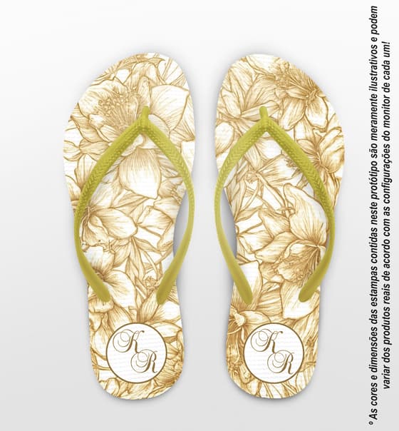 Chinelo Casamento Floral Orquídea Personalizado COD 12653