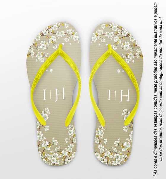 Chinelo Casamento Floral Personalizado COD 10803