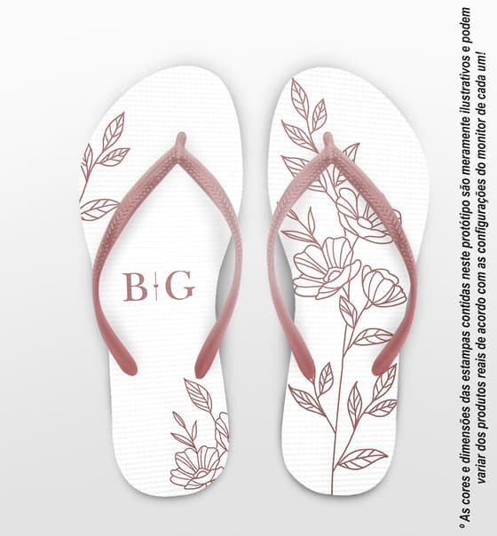 Chinelo Casamento Floral Personalizado COD 12316