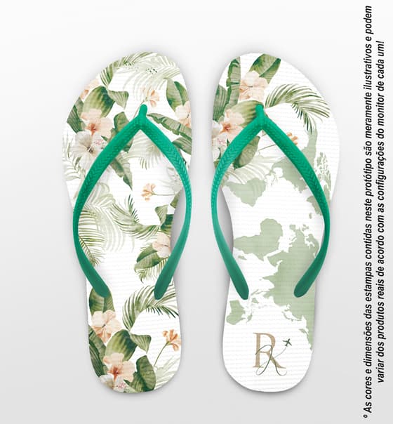 Chinelo Casamento Floral Personalizado COD 12713