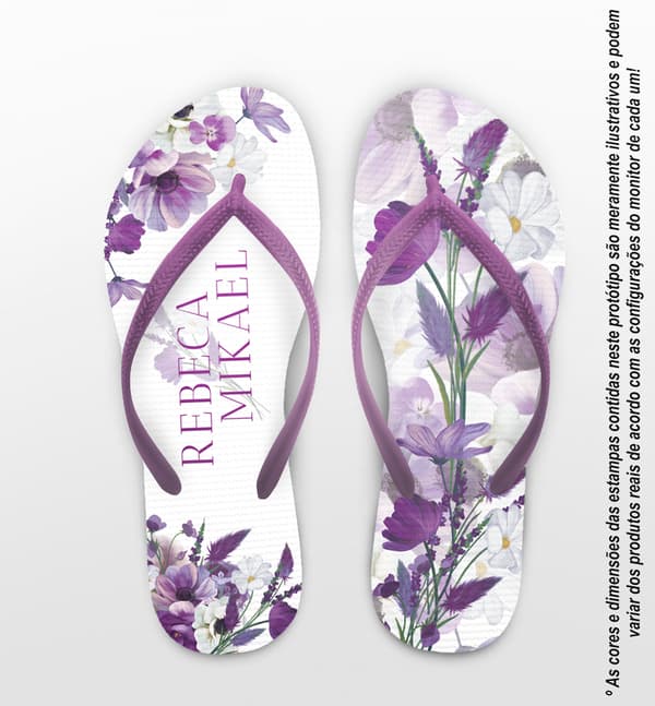 Chinelo Casamento Floral Personalizado COD 12714