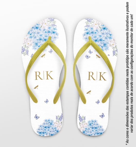 Chinelo Casamento Floral Personalizado COD 12722