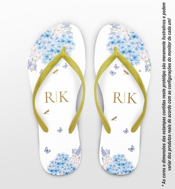 Chinelo Casamento Floral Personalizado COD 12722