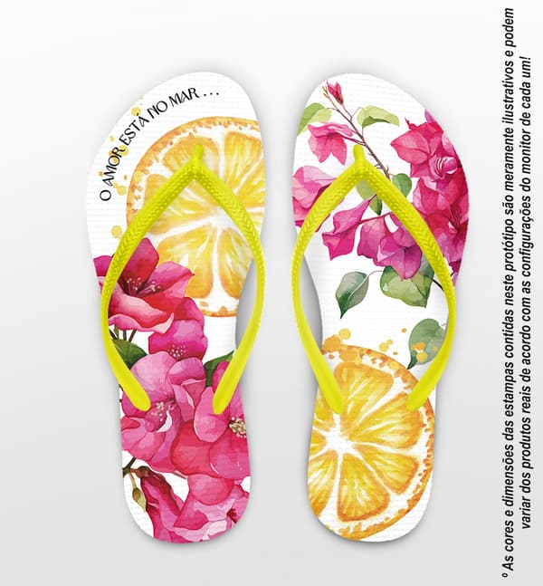 Chinelo Casamento Floral Personalizado COD 12800