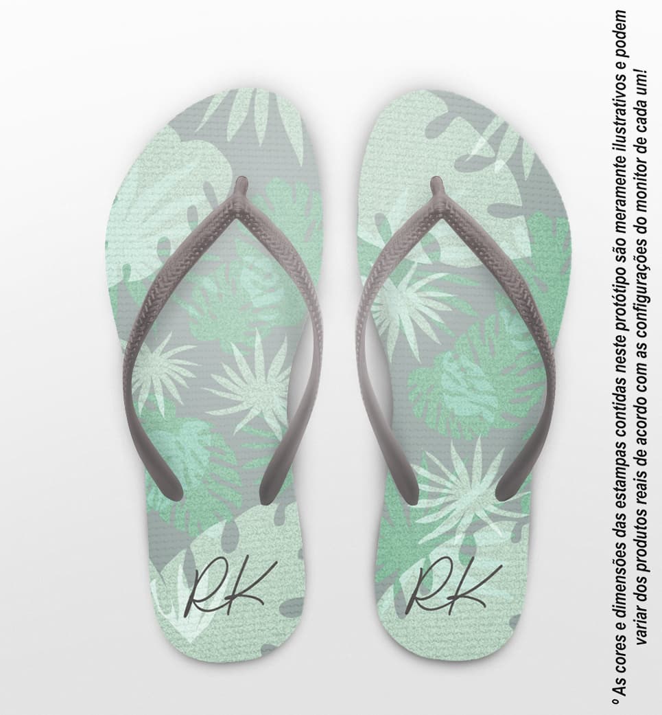 Chinelo Casamento Folhas Costela de Adão Personalizado COD 12681