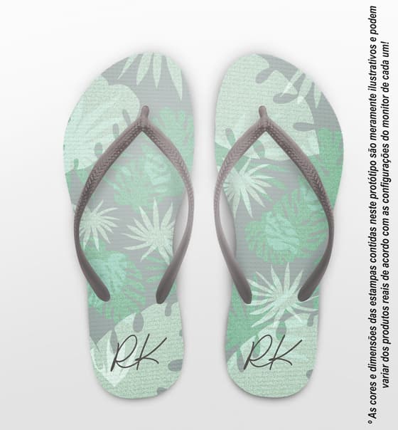 Chinelo Casamento Folhas Costela de Adão Personalizado COD 12681
