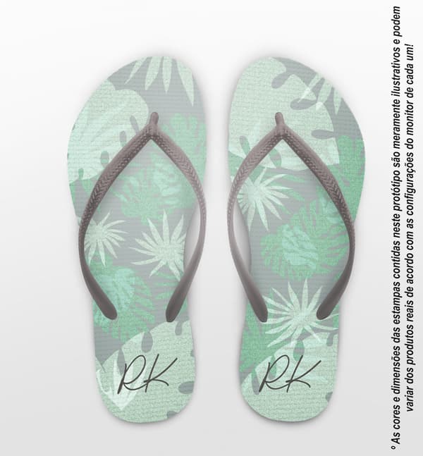 Chinelo Casamento Folhas Costela de Adão Personalizado COD 12681