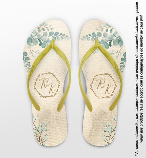Chinelo Casamento Folhas Eucalipto Casamento Personalizado COD 12455