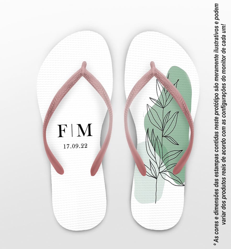 Chinelo Casamento Inicias Personalizado COD 12317