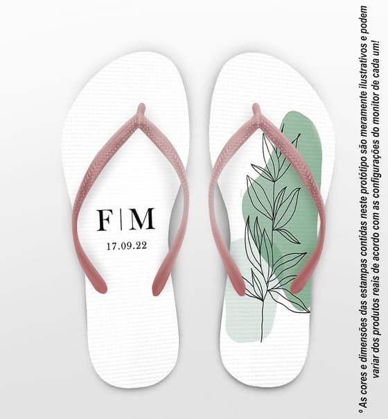 Chinelo Casamento Inicias Personalizado COD 12317