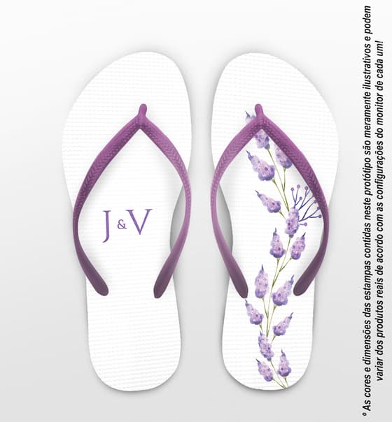 Chinelo Casamento Lavanda Personalizado COD 12313