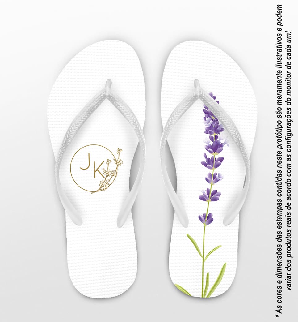 Chinelo Casamento Lavanda Personalizado COD 12314