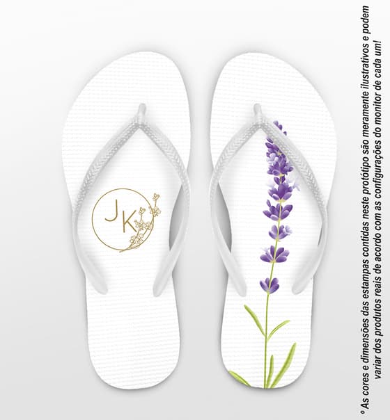 Chinelo Casamento Lavanda Personalizado COD 12314