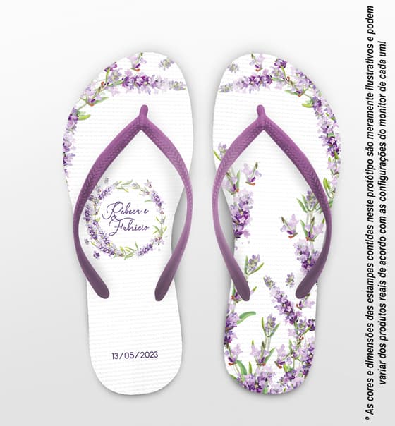 Chinelo Casamento Lavanda Personalizado COD 12322