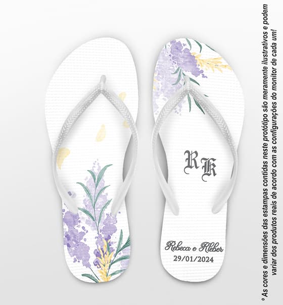 Chinelo Casamento Lavanda Personalizado COD 12333