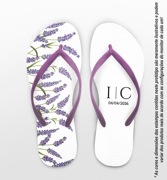 Chinelo Casamento Lavanda Personalizado COD 12357
