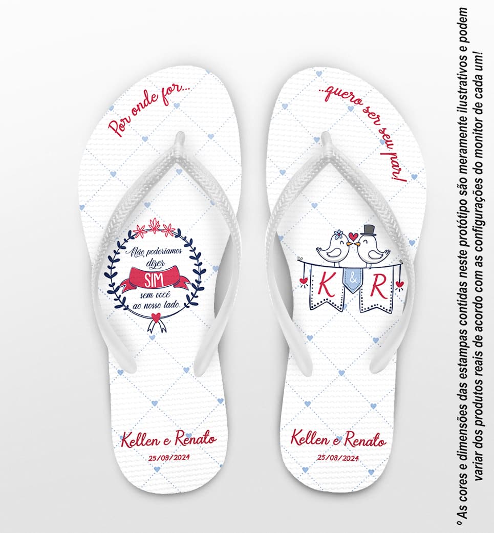 Chinelo Casamento Magenta Personalizado COD 12410