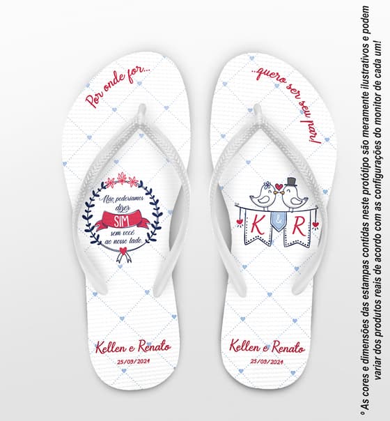 Chinelo Casamento Magenta Personalizado COD 12410