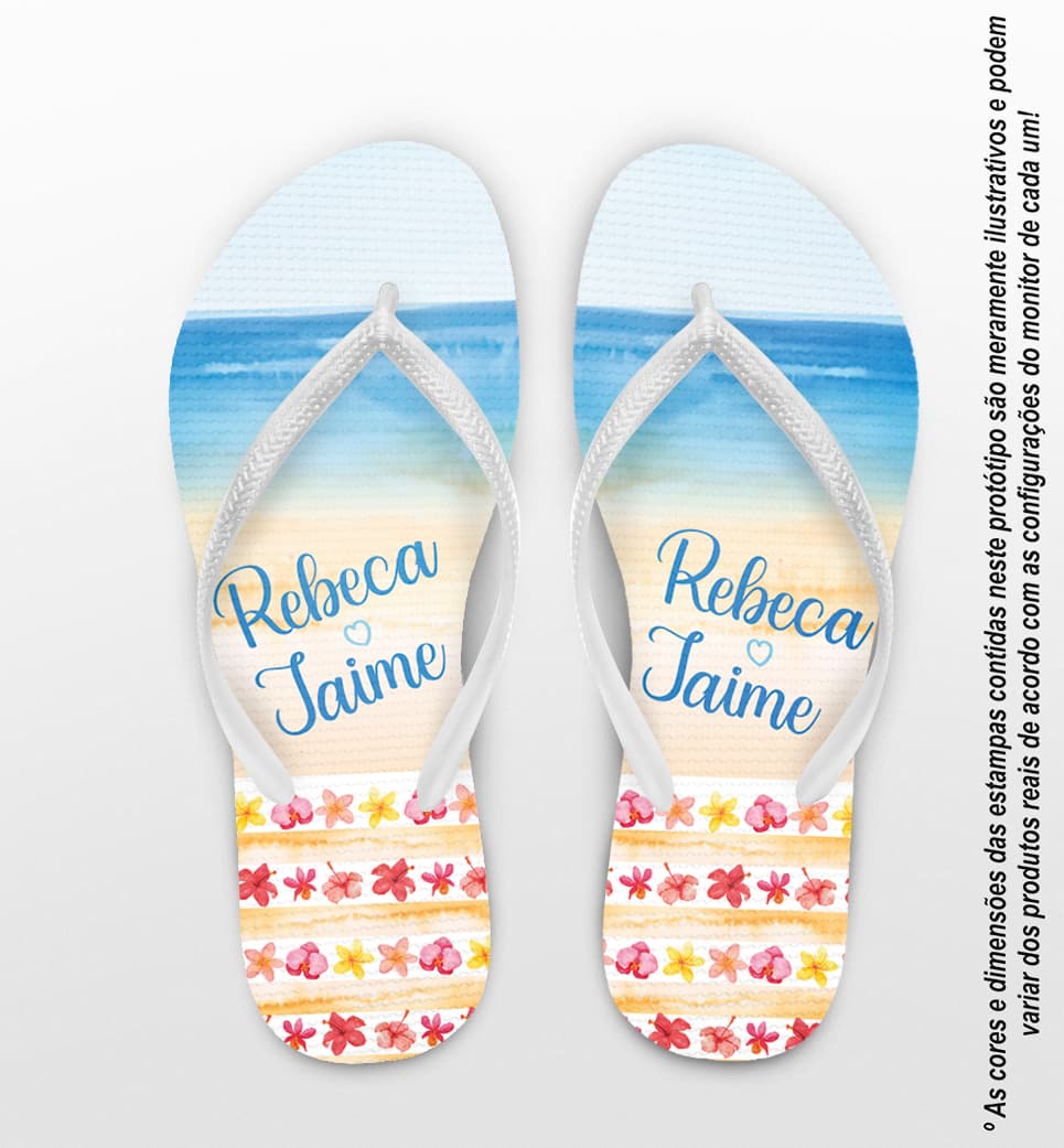 Chinelo Casamento Magenta Praia Personalizado COD 12447