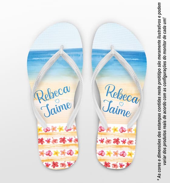 Chinelo Casamento Magenta Praia Personalizado COD 12447