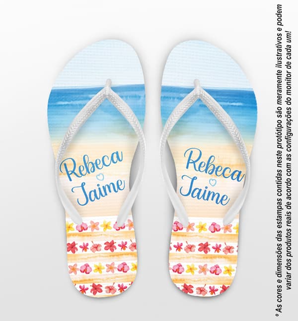 Chinelo Casamento Magenta Praia Personalizado COD 12447