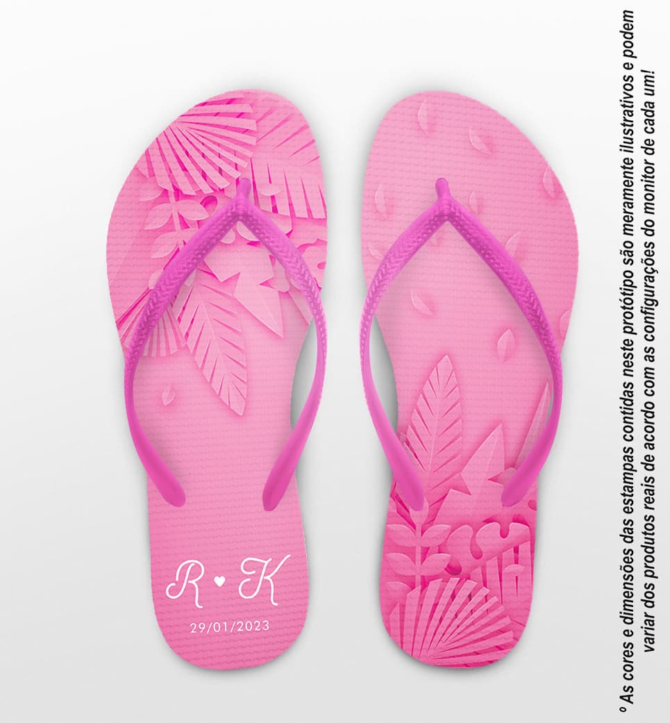 Chinelo Casamento Monocromático Magenta Personalizado COD 12418