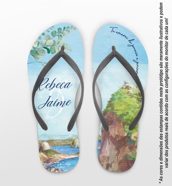Chinelo Casamento Morro do Corcovado Personalizado COD 12456