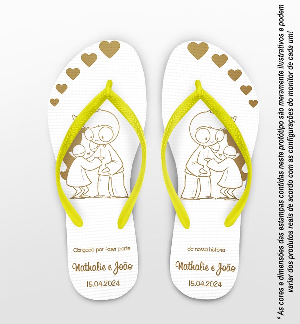 Chinelo Casamento Noivinhos Personalizado COD 12350
